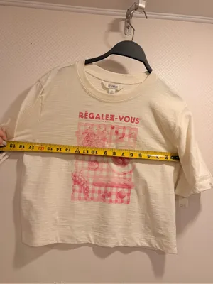 NWT Maeve Corey Cotton Boxy Short-Sleeve Tee with Pink Graphic Size XS thumbnail 7