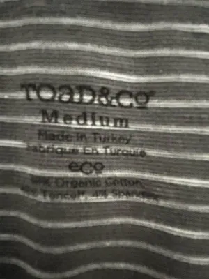 Toad&Co Tamaya Dos Gray and White Striped V-Neck Long Sleeve Organic cotton Top thumbnail 8