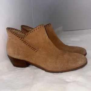 Jack Rogers Womens Suede Scalloped Trim Ankle Booties Brown Size 8.5 thumbnail 9