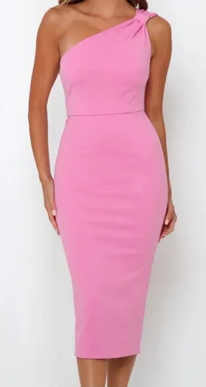 Hello Molly CUPID AND PSYCHE MIDI DRESS one shoulder size 8‎ thumbnail 1