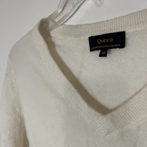 QUINCE. mongolian cashmere vneck knit ivory cream sweater medium thumbnail 2