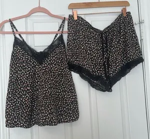 Aerie leopard lace sleep short set thumbnail 1
