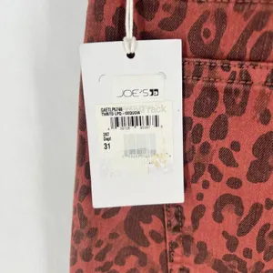 Joe's The Charlie Ankle Jean Women 31 Brown Stretch Leopard High Rise Skinny Leg thumbnail 8