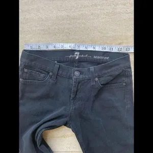 7 For All Mankind Jeans Roxanne Black Denim women size 25 Made‎ in USA Low Rise thumbnail 4