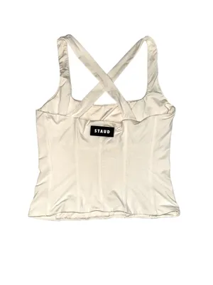 NWT Staud Carry Top Ivory Square Neck Sleeveless Athletic Tank Top MEDIUM thumbnail 4