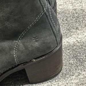 Frye Sabrina 6g Combat Boots Womens 8.5 D Gray Suede Lace Up Made In USA thumbnail 2