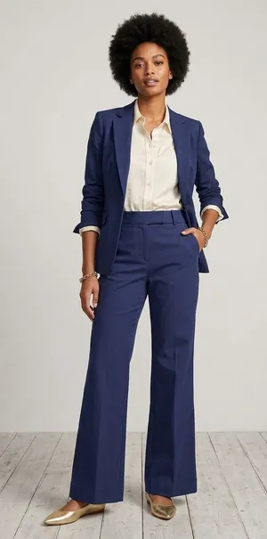 NWT Michael Kors High Rise Wide Leg Navy Dress Pant Career Interview Size 4 thumbnail 1