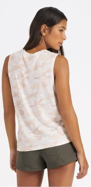 Vuori Women’s Sunset Tank Top Sleeveless Pima Cotton Slub in Bisque Camo XL thumbnail 2