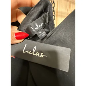 NWT Lulus Fabulous Desires Black Scalloped Bodycon Midi Dress Party Night Out XL thumbnail 7