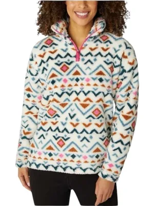 Eddie Bauer Size Large Colorful Plush Quarter-Zip Pullover Sweatshirt thumbnail 1