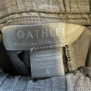 Athleta Cabo Wide Leg Linen Pants Blue Gray Chambray Women’s Coastal Grandma thumbnail 7