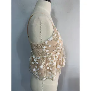 Altar'd State Camisole Floral Embroidered Peplum Women's XS Cream Natural New thumbnail 8