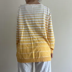 Isaac Mizrahi Yellow White Striped Sweater 2x thumbnail 3