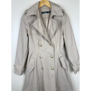 Lauren Ralph Lauren Trench Coat Women’s Size XXS Tan Double Breasted minimalist thumbnail 3