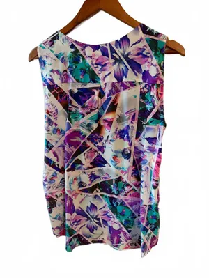 Amanda Uprichard Sleeveless Silk Floral Print Top Size Large thumbnail 3