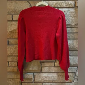 Cato Fashions SHIMMER BOW BUTTON CARDIGAN Holly Red Sparkle Holidays Large thumbnail 4
