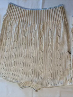 LIZWEAR Vintage Classic Cream Cable Knit Women’s Sweater Size Large thumbnail 5