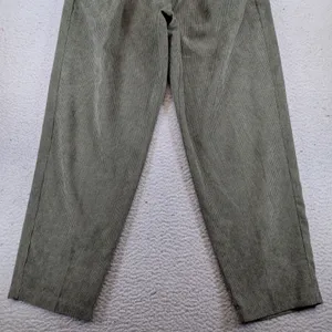 Madewell Corduroy High-rise Tapered Pants Womens 6‎ Olive Green Pleated NG506 thumbnail 7