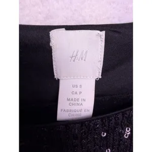 H&M Sequin Top Women Small Black Sparkly Short Sleeve Party Blouse thumbnail 2