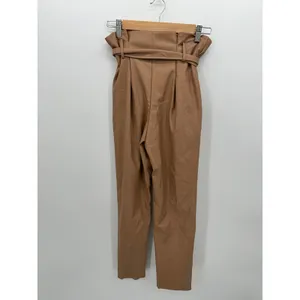 Do + Be‎ Womens Tan Faux Leather High Waisted Paperbag Pants Sz S NWT thumbnail 2