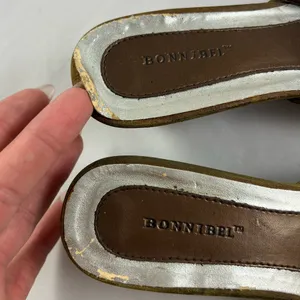 6.5 Bonnibel Olive green jewel sequin wooden slip on point clogs thumbnail 7