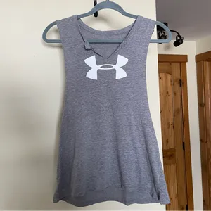 Under Armour Grey Low Cut Muscle Tank Top S/M thumbnail 2