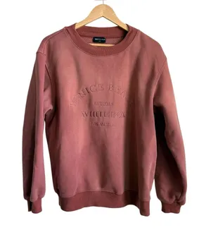 White Fox Venice Beach Embroidered Oversized Crewneck Sweatshirt Mauve S/M thumbnail 1