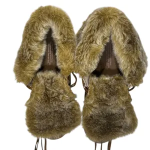 TOMS Nepal Chestnut Brown Suede Faux‎ Fur Trim Moccasin Boots Womens 8.5 710515 thumbnail 9