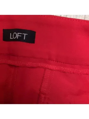 Loft Red Marisa Skinny Pants Size 6 thumbnail 5