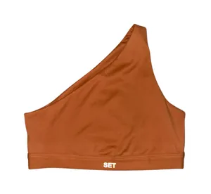 Set Active light brown off the shoulder sport bra women’s size XS thumbnail 1