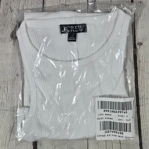 J. Crew New‎ favorite tank top in vintage rib White S NWT thumbnail 9