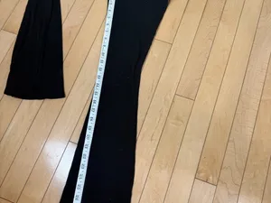 H&M Ribbed Flare Bootleg Pull On Pants Trousers Size Small Black thumbnail 7
