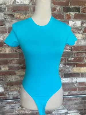 Primark Cares Bright Teal Short Sleeve Stretch Bodysuit Size XS thumbnail 1