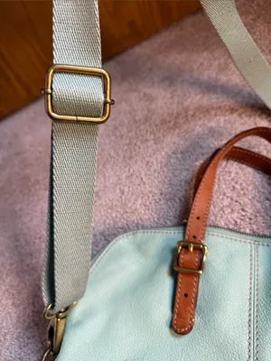 Fossil Leather Fold Over Tote Mint Green Crossbody Bag thumbnail 12