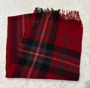 Banana Republic Multicolor Plaid Wool Fringe Rectangle Scarf Christmas Holiday thumbnail 1