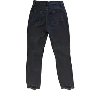 Abercrombie & Fitch‎ Ankle Straight Jeans 27 4 Ultra High Rise Black Distressed thumbnail 2