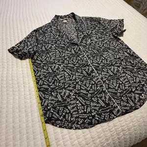 Victoria’s Secret PJ Pajama Button Up Shirt Top Sz L Large Black & Pink thumbnail 5