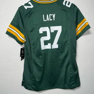 NFL Green‎ Bay Packers Green and Yellow Relaxed Fit Jersey thumbnail 2