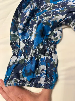 Farylina Floral Blue V-Neck Front Slit Maxi Dress - NWOT - Size XL thumbnail 8