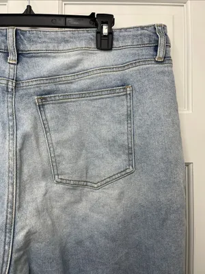 Arula Women's Light Wash Distressed Wide Leg Denim Jeans - Size 18 thumbnail 9