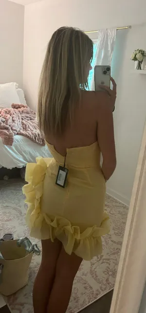 Hazel and Olive Yellow Mini Dress thumbnail 4