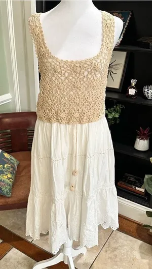 Anthropologie Beckett Crochet Eyelet Dress – Size Medium thumbnail 1