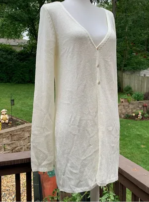 Lovers and + FRIENDS women's S Small sweater ivory Delicate cardigan Revolve thumbnail 1