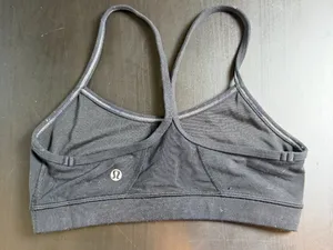 Lululemon Flow Y bra with a mesh back and racerback straps Size 4 Black thumbnail 3