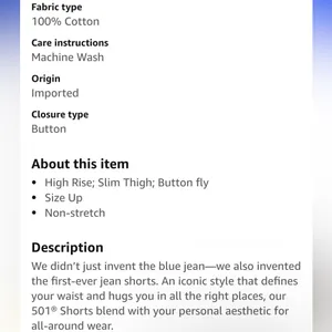 Levi's Blue High-Waisted Jean Shorts thumbnail 4