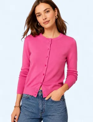Crown & Ivy Pink Button Down Cardigan Size Large Fits like med/small thumbnail 1