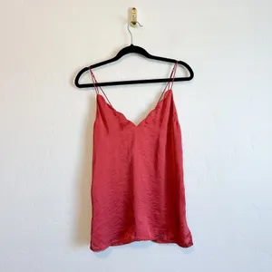 Free People Intimately | Scallop Satin Cami Top in Burnt Earth Red thumbnail 3