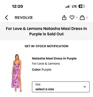 For Love & Lemons Natasha Maxi Dress in Purple thumbnail 3