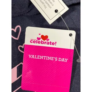 Way to Celebrate Romcom Behavior Graphic Tee Women M‎ Navy Pink Oversized Love thumbnail 6