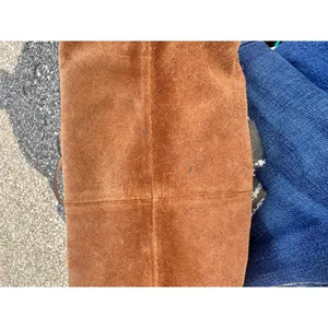 Clarks Brown Suede Leather Bucket Bag Drawstring Hobo Tote Tan Handle thumbnail 5